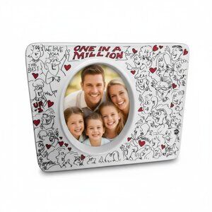 One in a Million Ceramic Picture Frame – Cartoon Design with Red Hearts